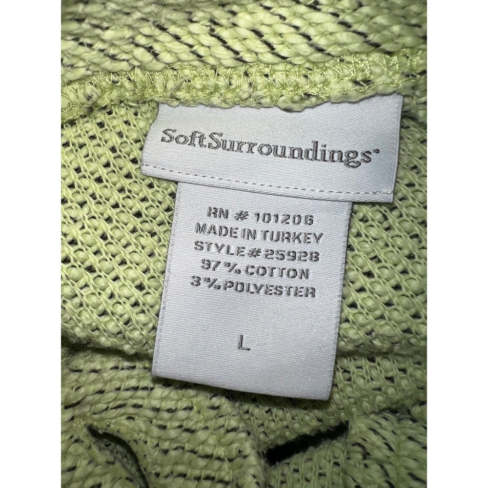 Soft Surroundings Lime Green Marl Button Mock Neck Tunic Sweater Large - Picture 6 of 8